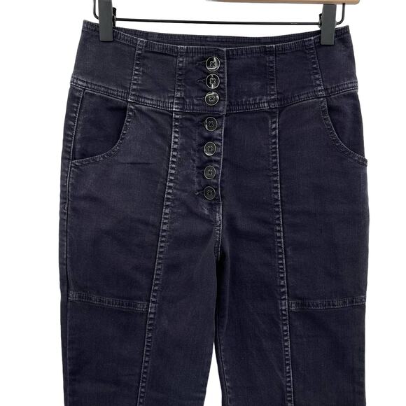 ULLA JOHNSON Ellis Jeans Charcoal Size 2 Black Gray Denim High Rise Kick Flare - Picture 4 of 16